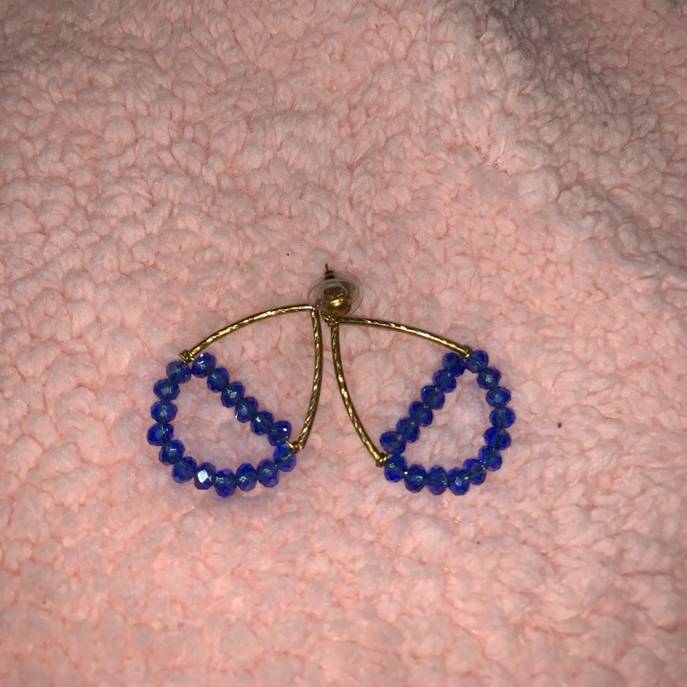 Gold and blue earrings